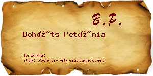 Boháts Petúnia névjegykártya